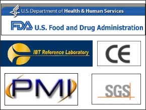 國際五大認證/美國食品藥物管理局FDA認證、榮獲美國IBT實驗室防蹣認證、美國PMI機構氣孔測試平均為3.5微米、歐盟CE認證、通過SGS不含甲醛、螢光劑